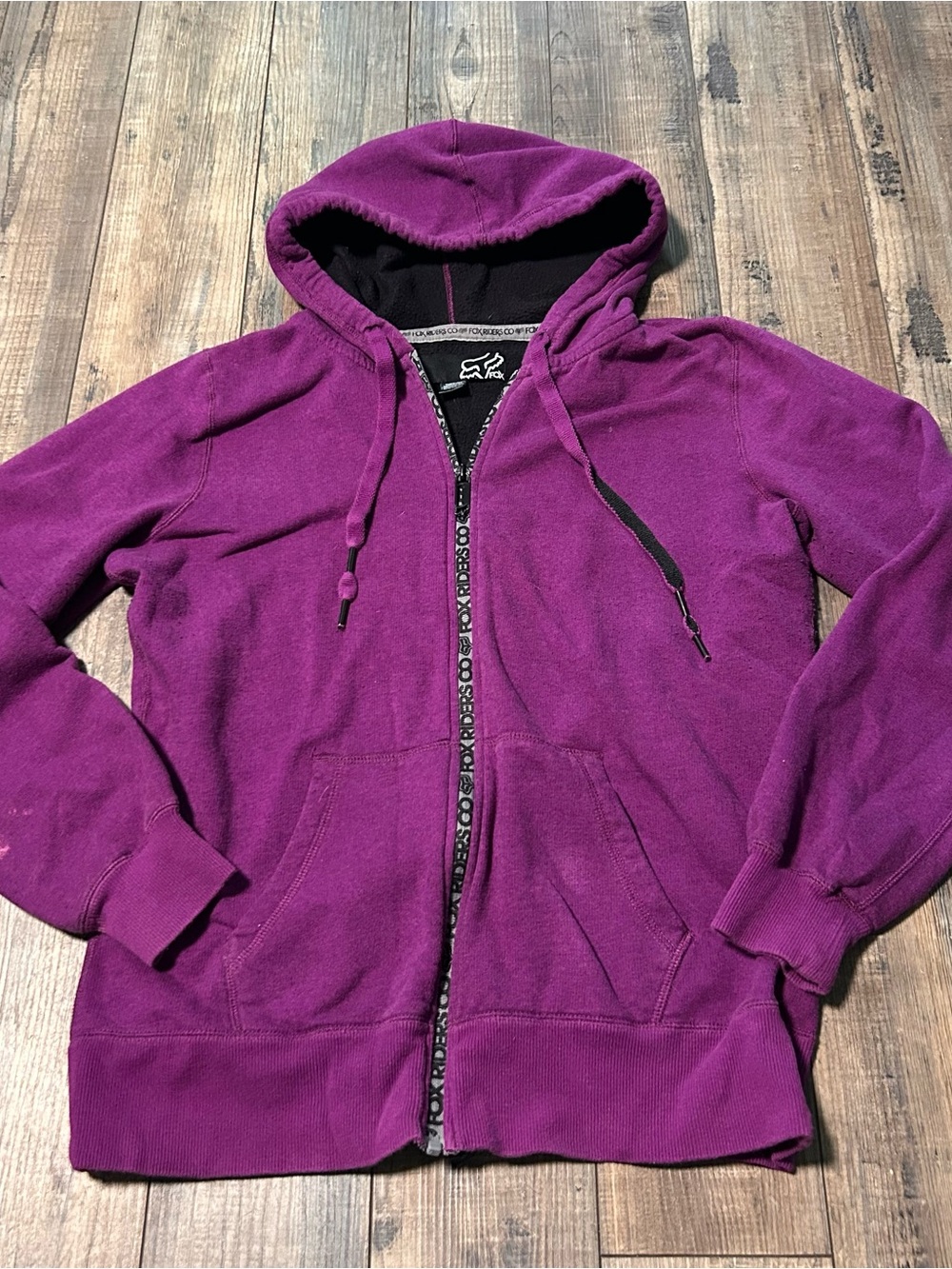 Fox Racing Hoodie Lined Full Zip Motocross Biker Size XL